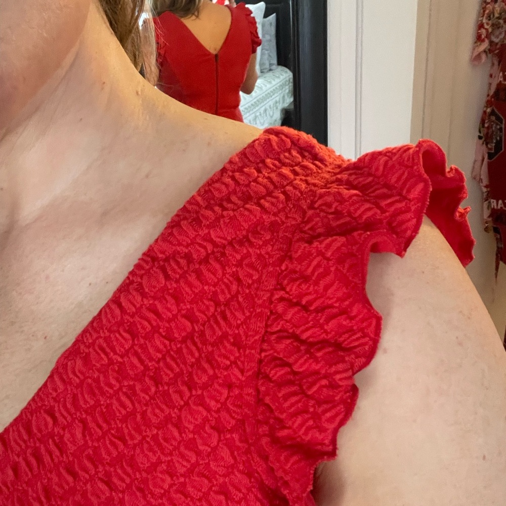 Elegant Red Sleeveless Dress - Picture 10 of 10
